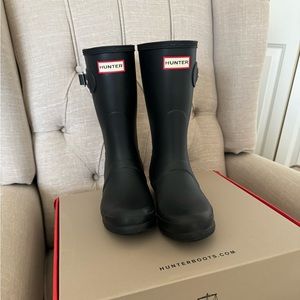Only worn once! Hunter original short boots dark navy